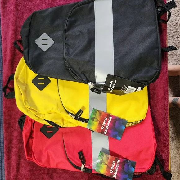 Vibrant Kids Backpack Trio - Red, Yellow, and Black - Picture 4 of 9